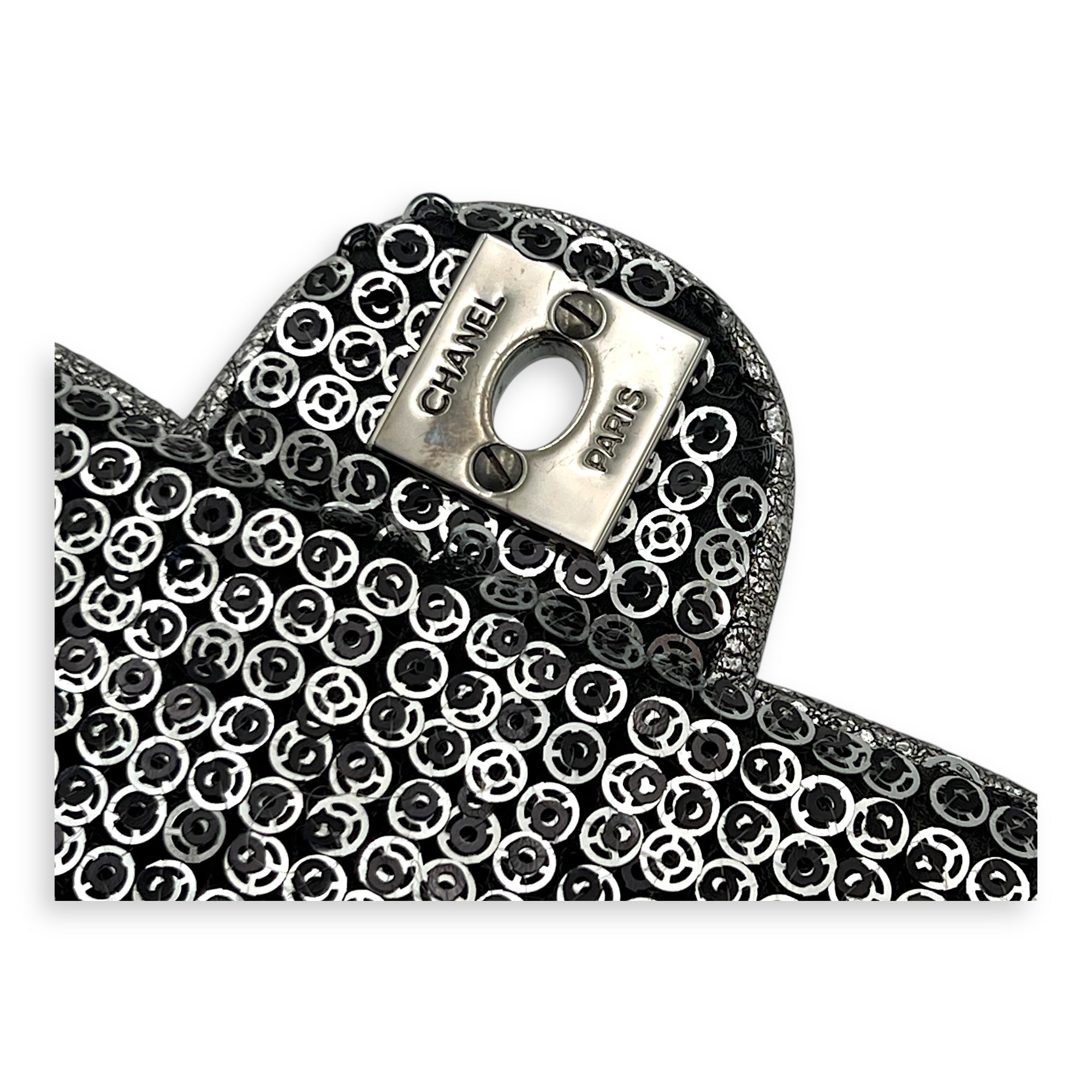 CC Shoulder Bag Silver in Sequins, Silver hardware