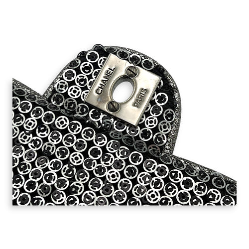 CC Shoulder Bag Silver in Sequins, Silver hardware