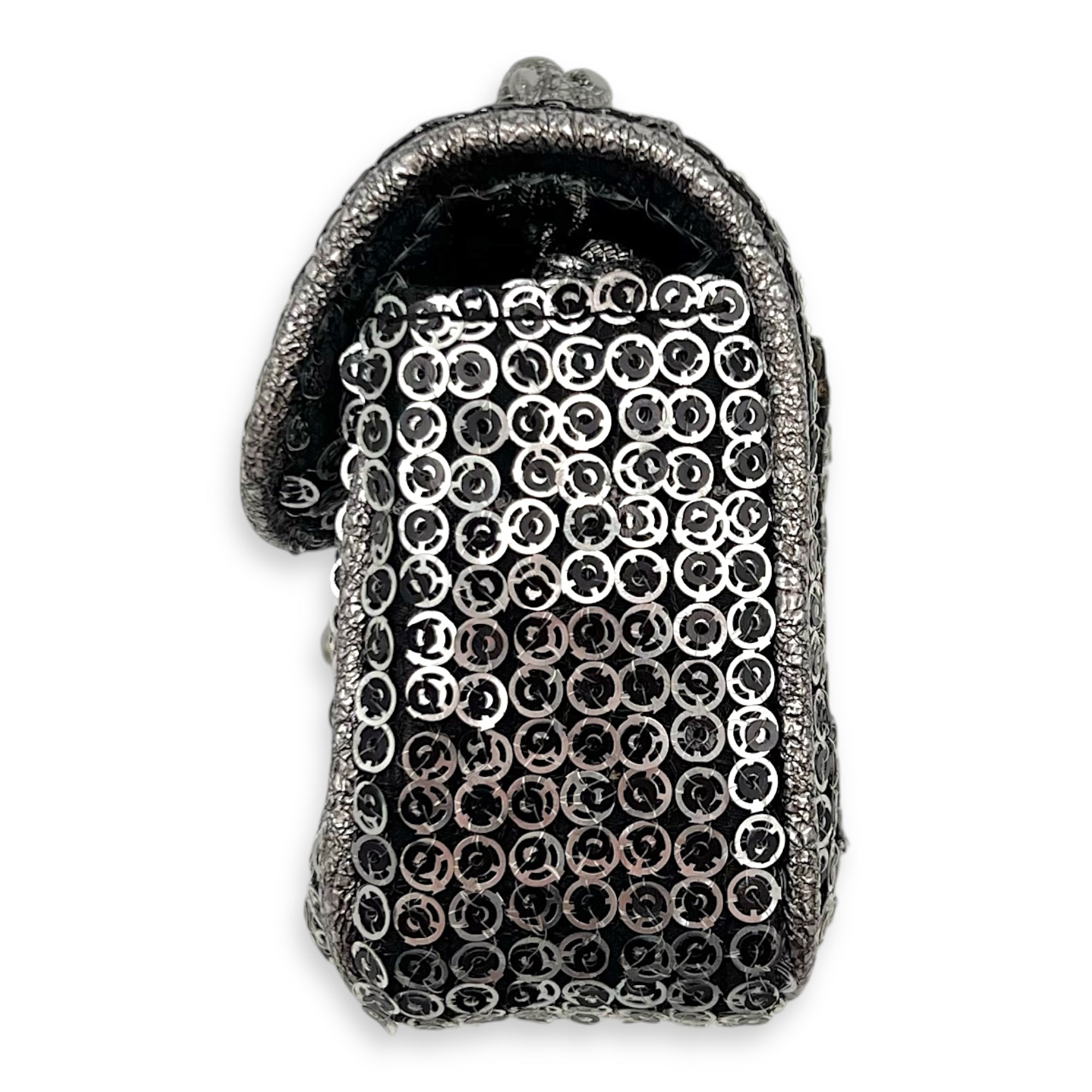 CC Shoulder Bag Silver in Sequins, Silver hardware