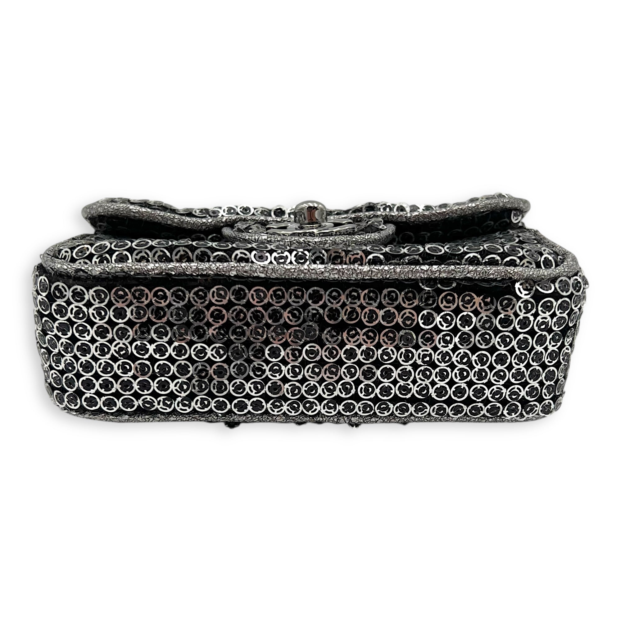 CC Shoulder Bag Silver in Sequins, Silver hardware