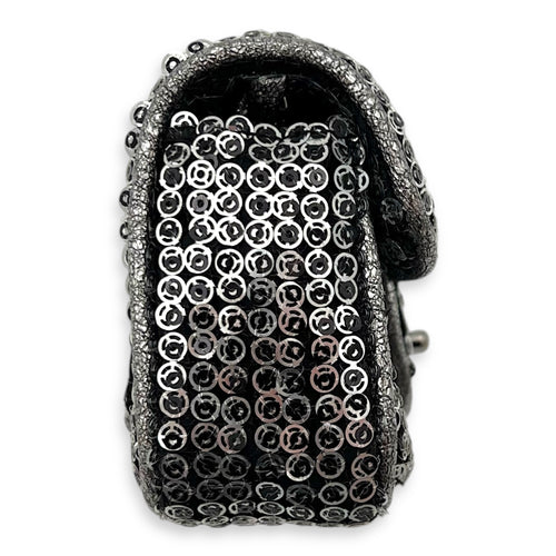 CC Shoulder Bag Silver in Sequins, Silver hardware