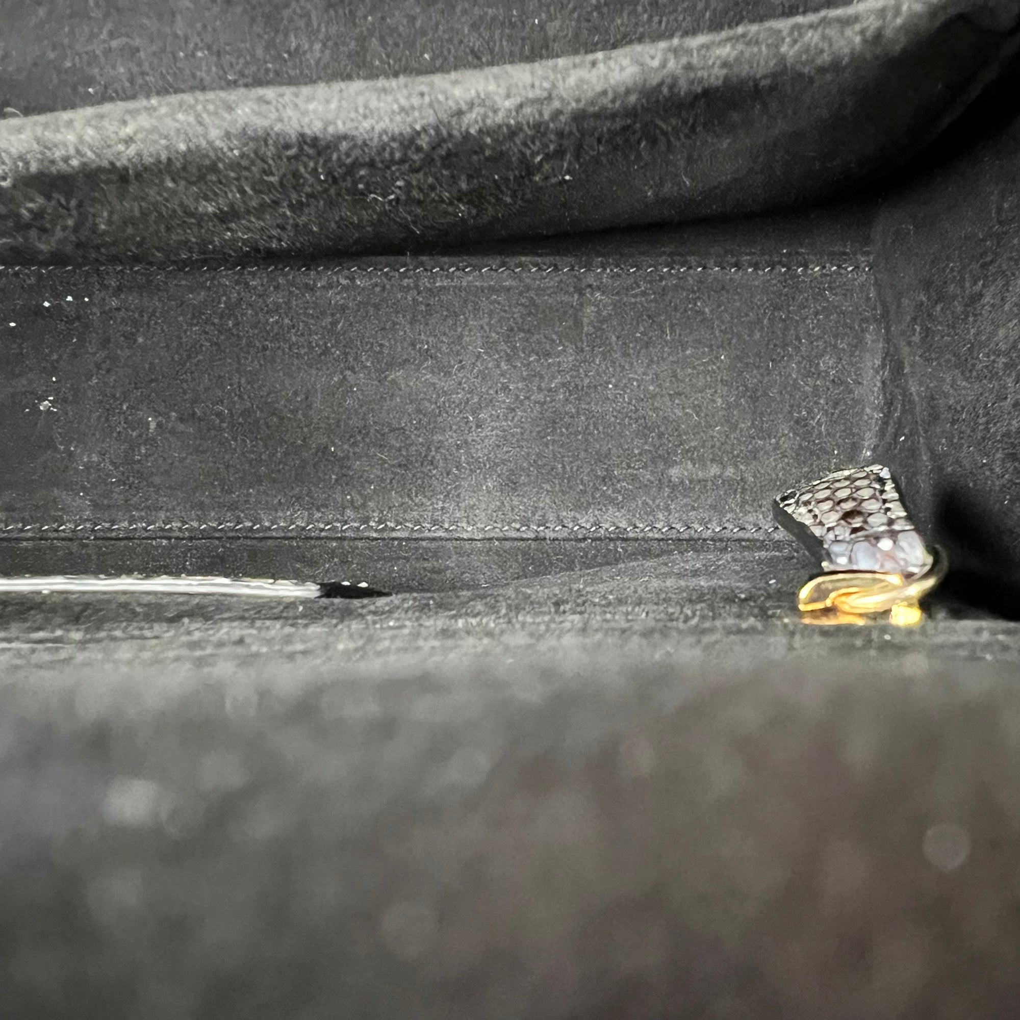 Lady Dior Top Handle Bag Grey in Python Leather, Gold hardware