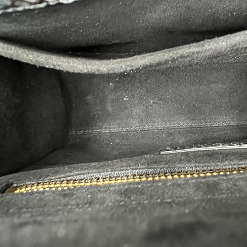 Lady Dior Top Handle Bag Grey in Python Leather, Gold hardware