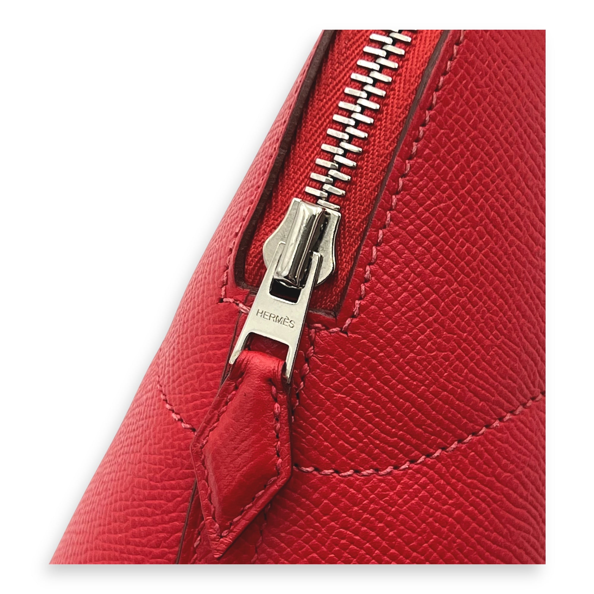 Bolide Red in Epsom, Silver hardware