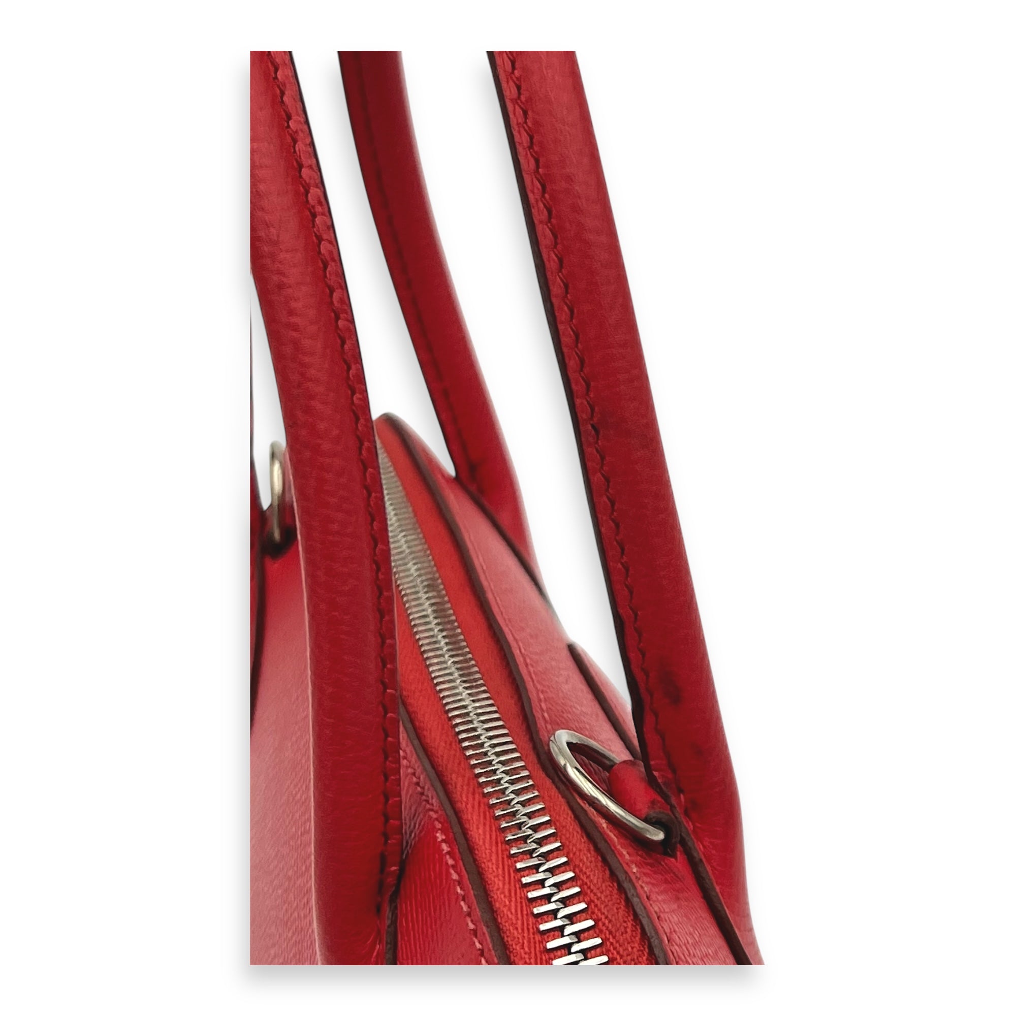 Bolide Red in Epsom, Silver hardware