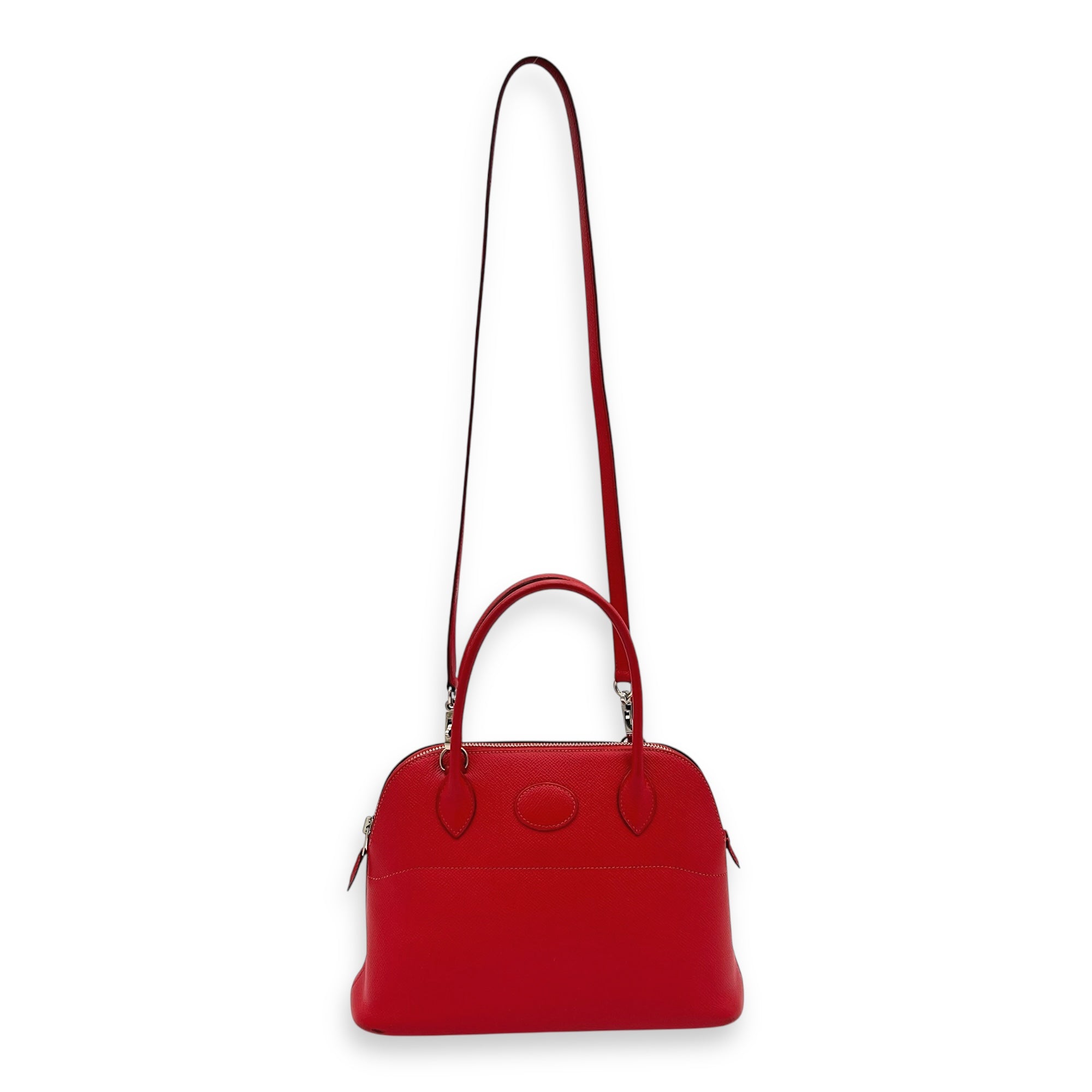 Bolide Red in Epsom, Silver hardware