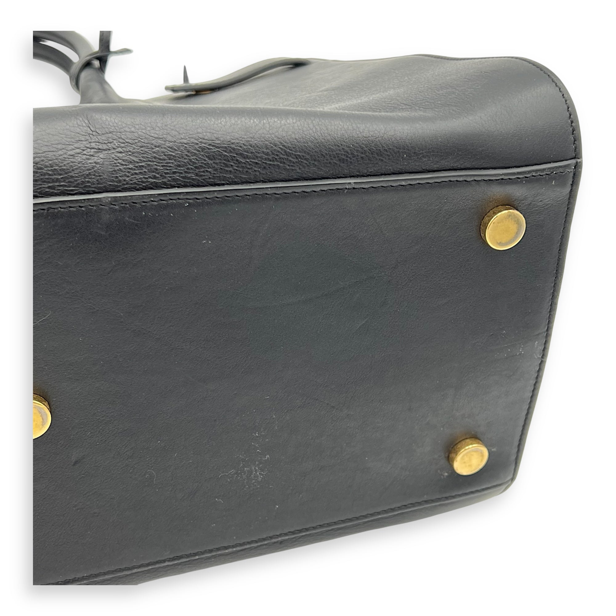 Sac de Jour Tote Bag Large Black in Calfskin, Gold hardware