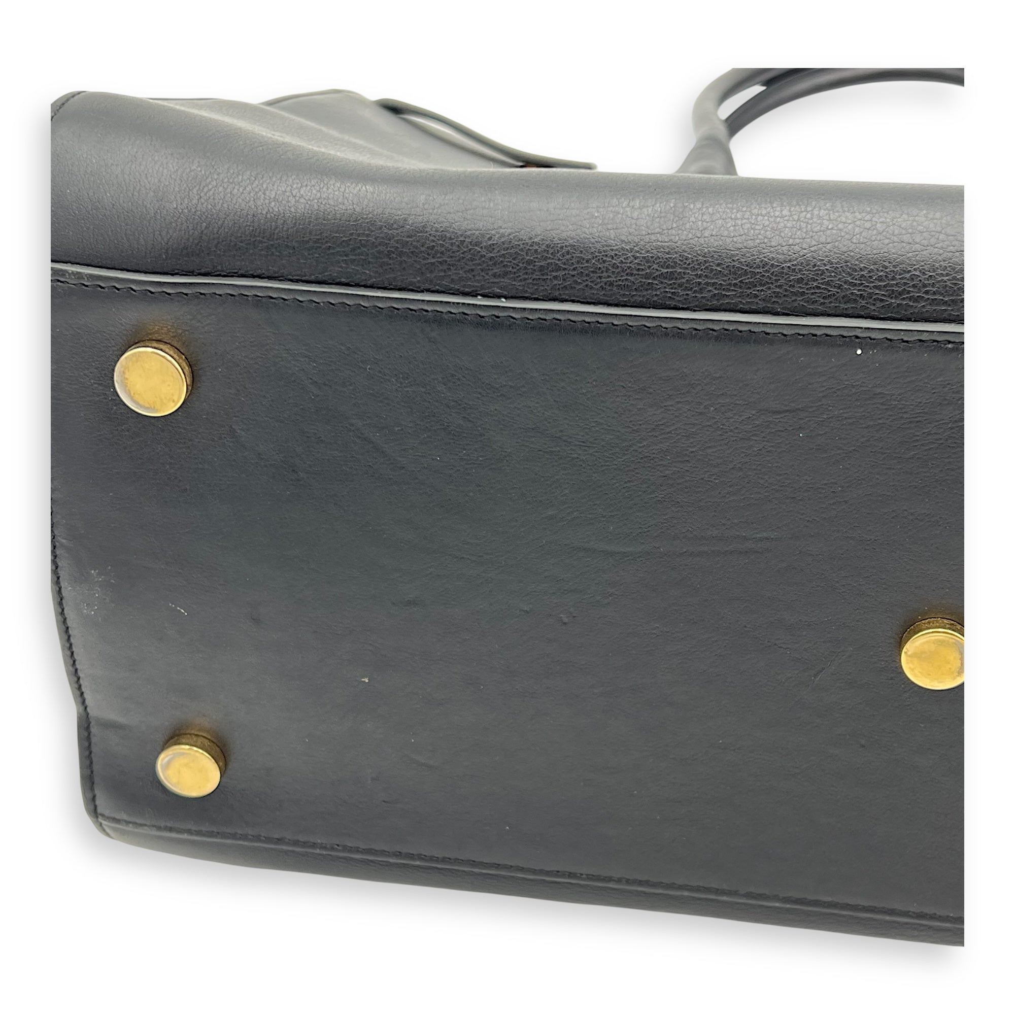 Sac de Jour Tote Bag Large Black in Calfskin, Gold hardware