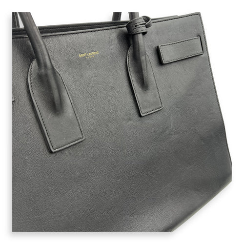 Sac de Jour Tote Bag Large Black in Calfskin, Gold hardware