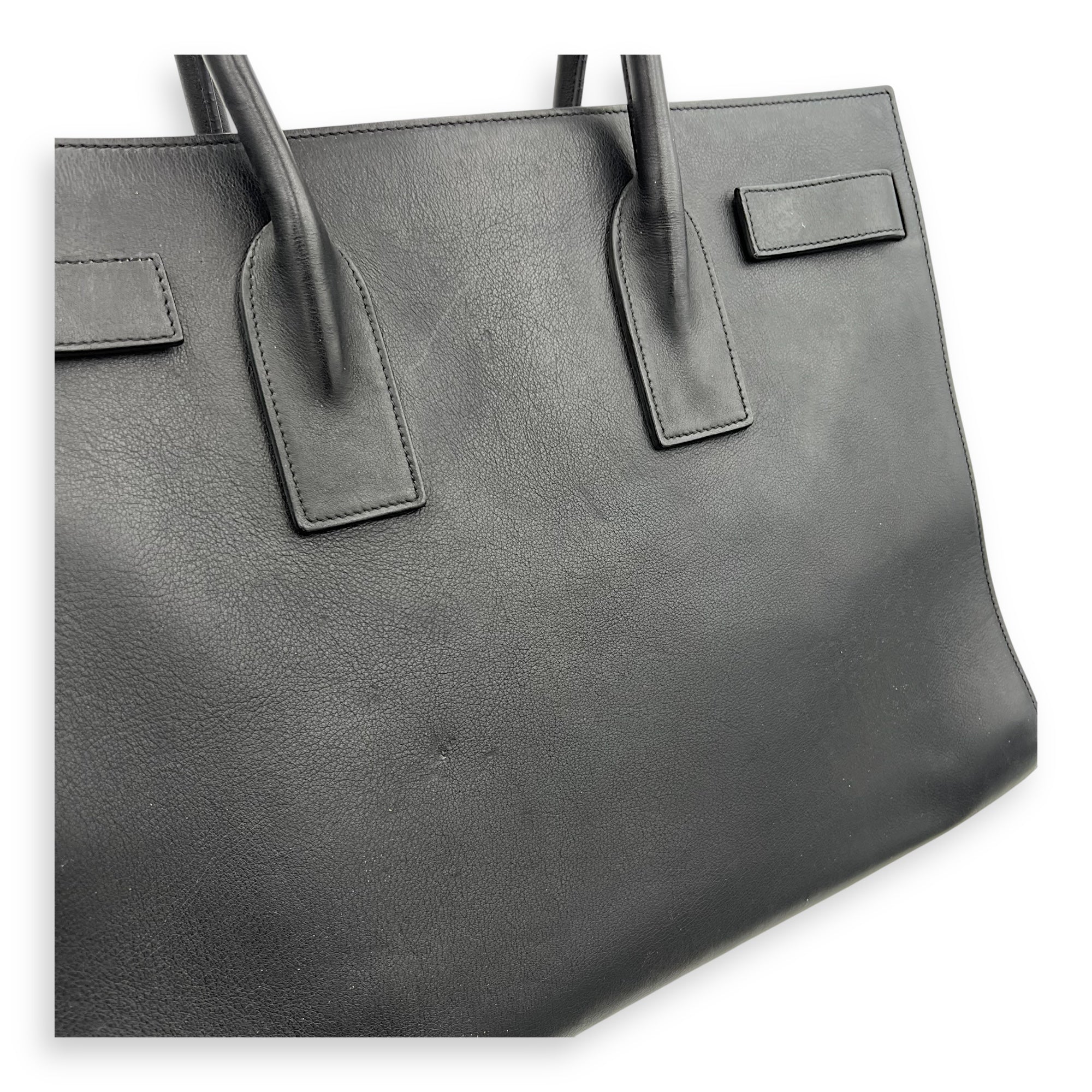 Sac de Jour Tote Bag Large Black in Calfskin, Gold hardware