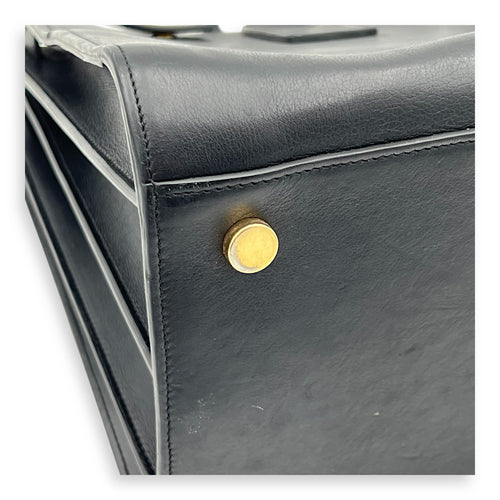 Sac de Jour Tote Bag Large Black in Calfskin, Gold hardware
