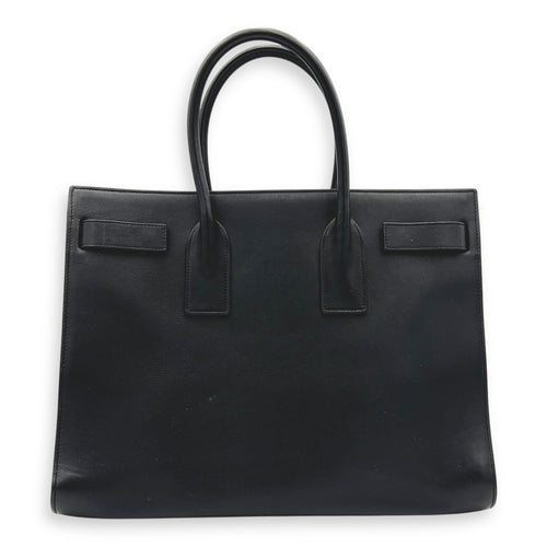 Sac de Jour Tote Bag Large Black in Calfskin, Gold hardware