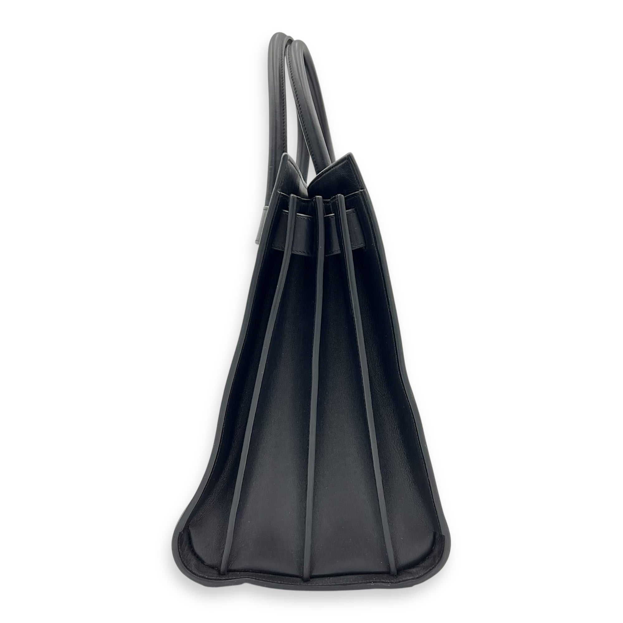 Sac de Jour Tote Bag Large Black in Calfskin, Gold hardware