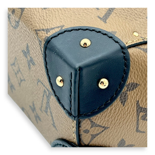 Noe Trunk Shoulder Bag Brown in Monogram Coated Canvas, Gold hardware