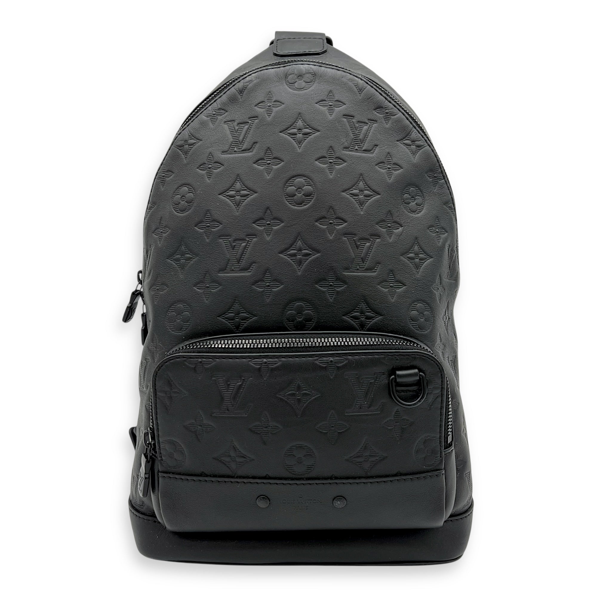 Racer Sling bag Black in Calfskin, Black hardware