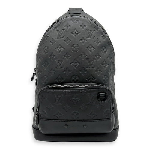 Racer Sling bag Black in Calfskin, Black hardware