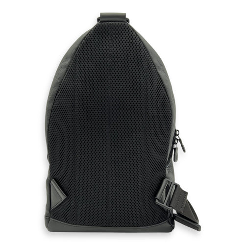 Racer Sling bag Black in Calfskin, Black hardware