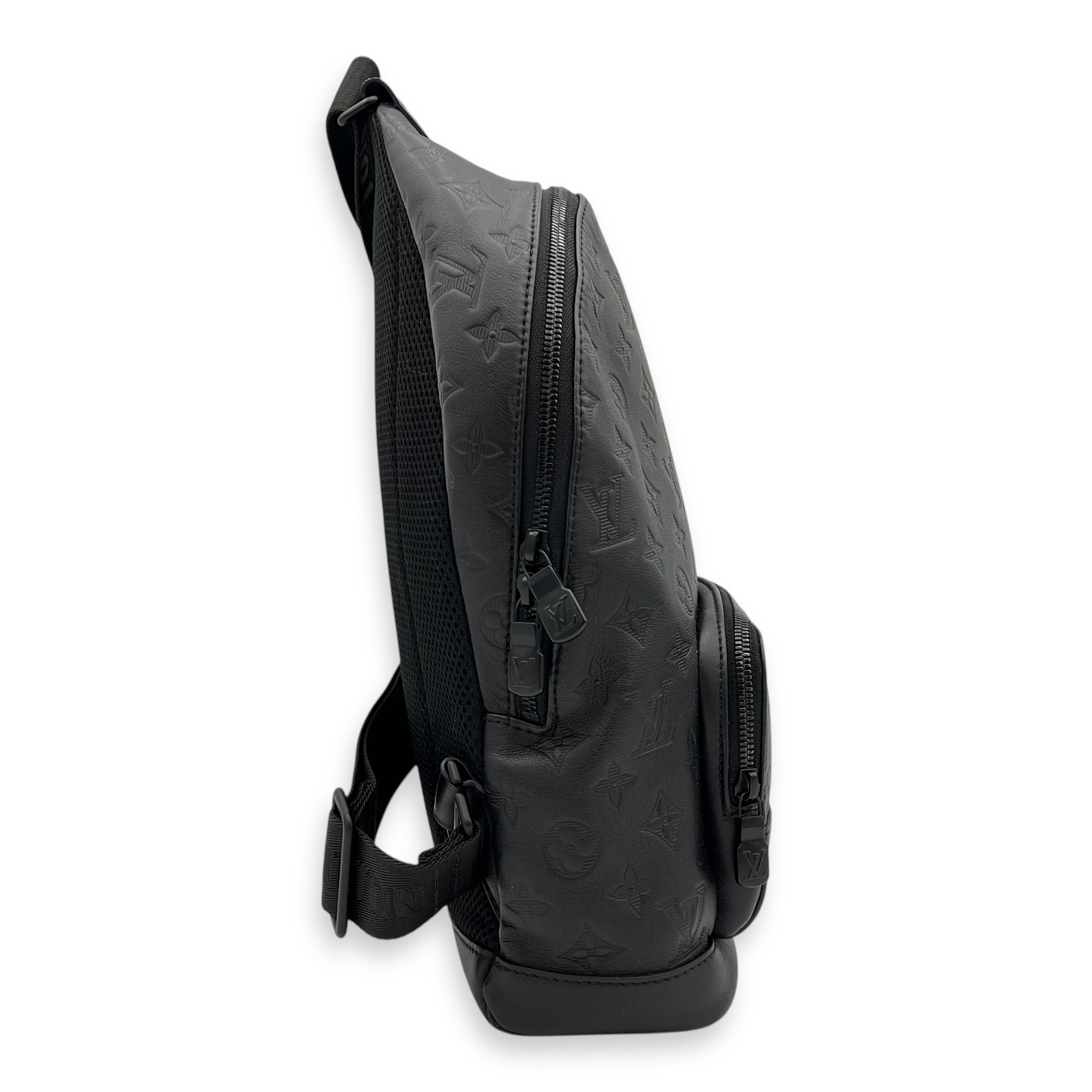 Racer Sling bag Black in Calfskin, Black hardware