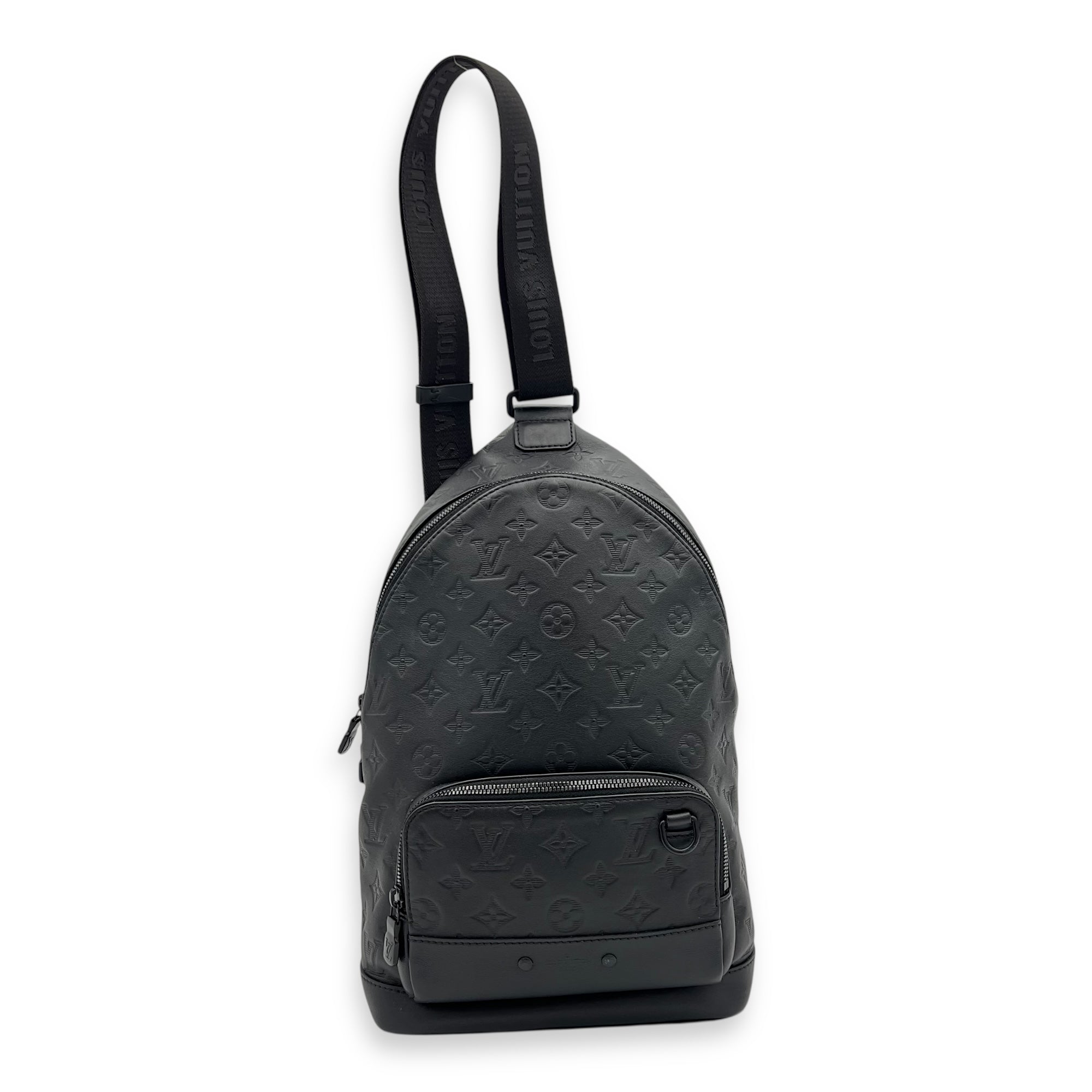 Racer Sling bag Black in Calfskin, Black hardware