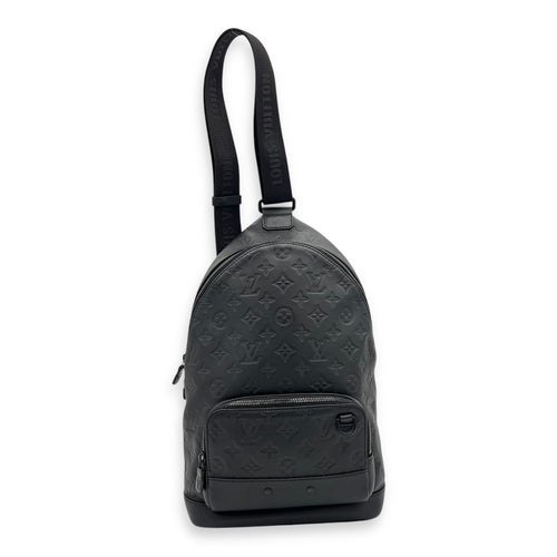 Racer Sling bag Black in Calfskin, Black hardware