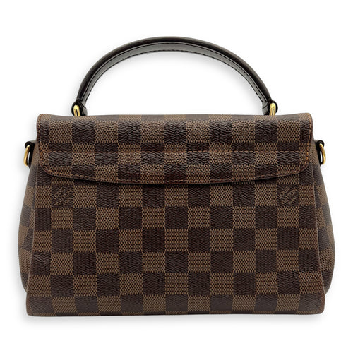 Croisette Top Handle Bag Brown in Coated Canvas, Gold hardware