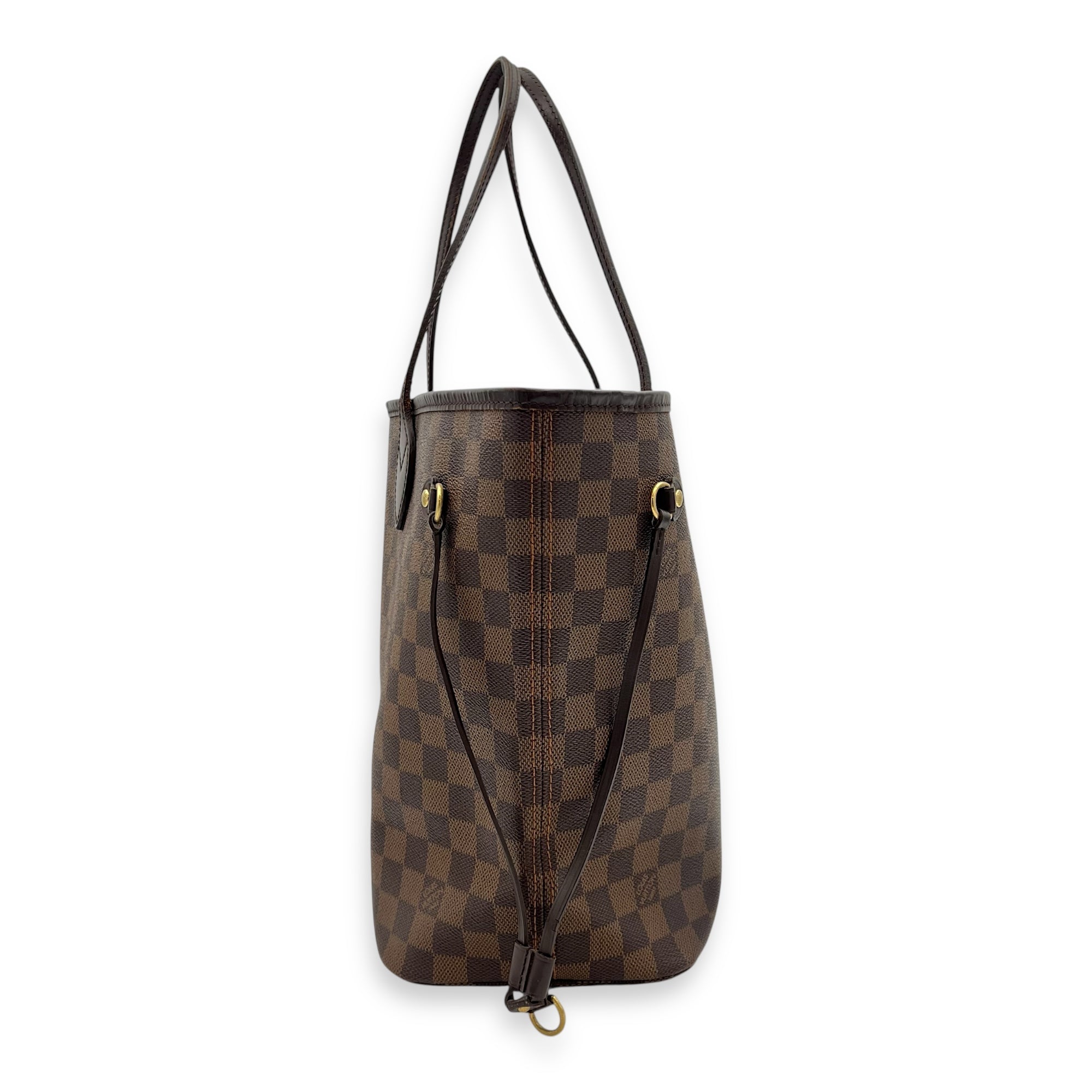 Neverfull Tote Bag Brown in Coated Canvas, Gold hardware