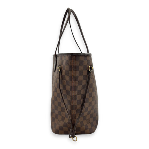 Neverfull Tote Bag Brown in Coated Canvas, Gold hardware