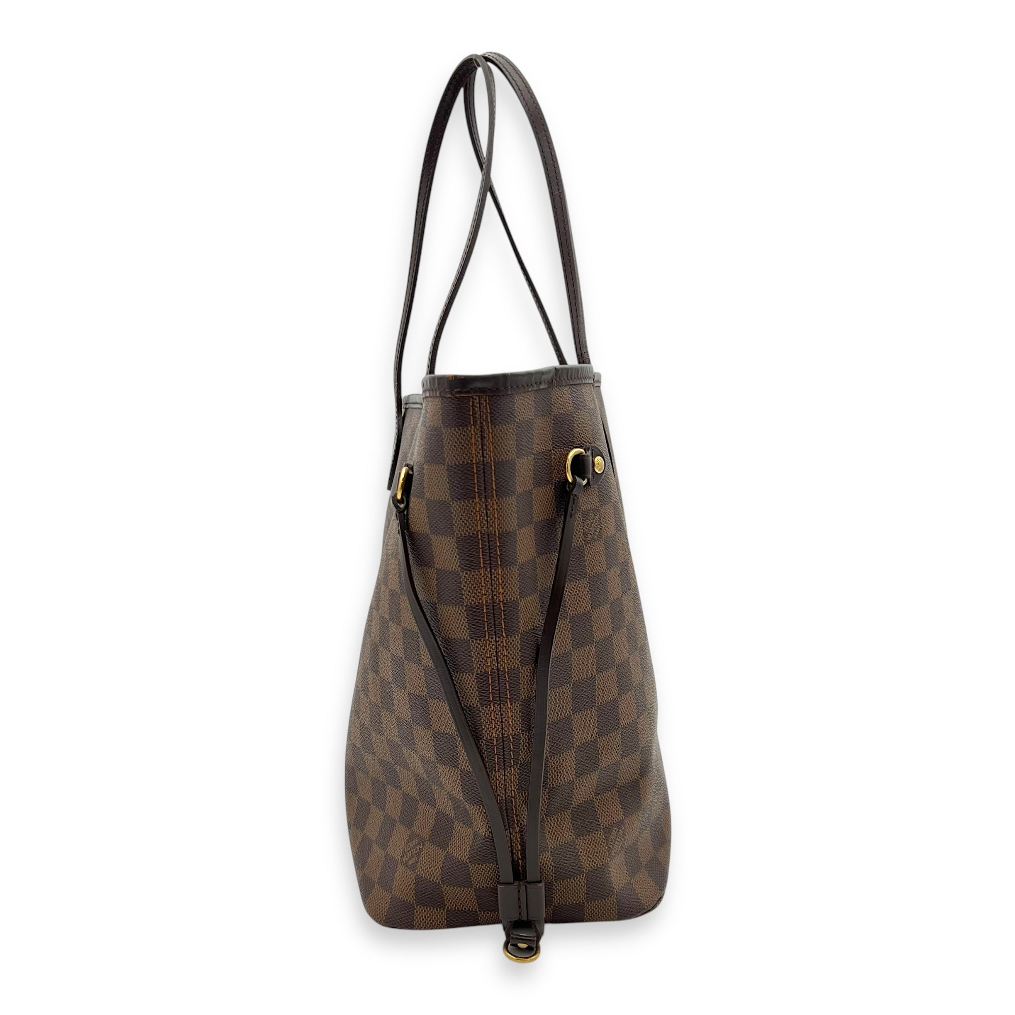 Neverfull Tote Bag Brown in Coated Canvas, Gold hardware