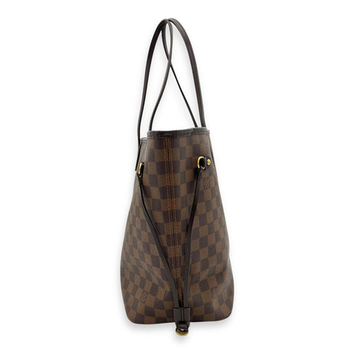 Neverfull Tote Bag Brown in Coated Canvas, Gold hardware
