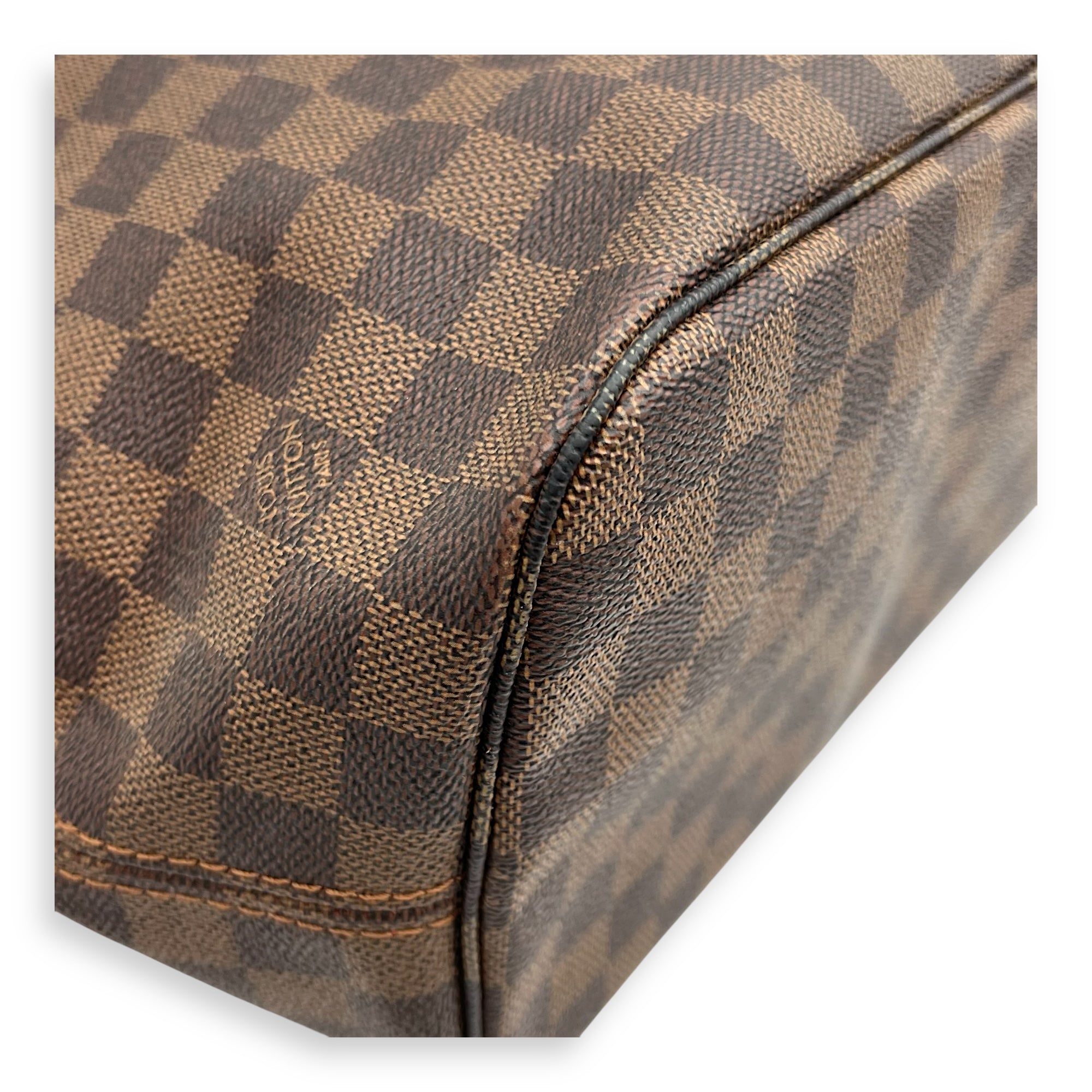 Neverfull Tote Bag Brown in Coated Canvas, Gold hardware