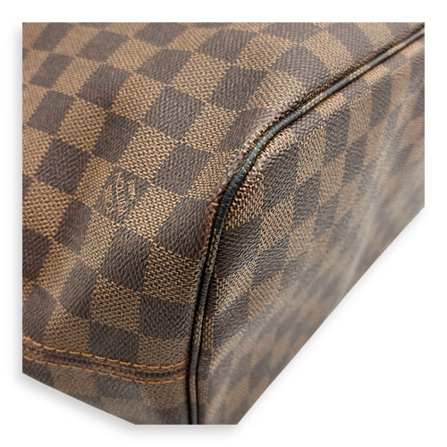 Neverfull Tote Bag Brown in Coated Canvas, Gold hardware