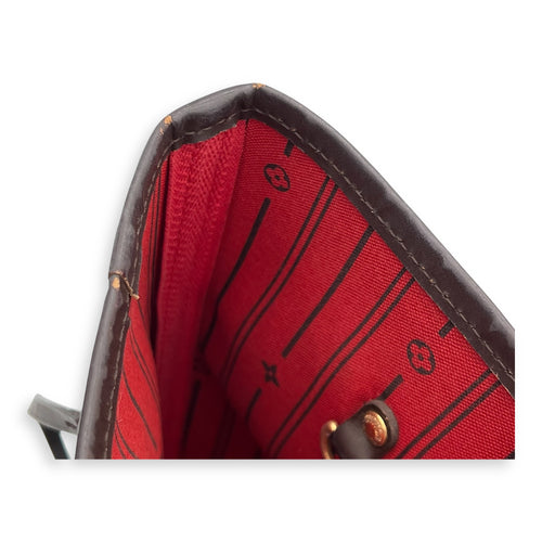 Neverfull Tote Bag Brown in Coated Canvas, Gold hardware