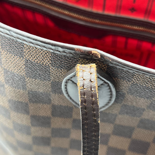 Neverfull Tote Bag Brown in Coated Canvas, Gold hardware