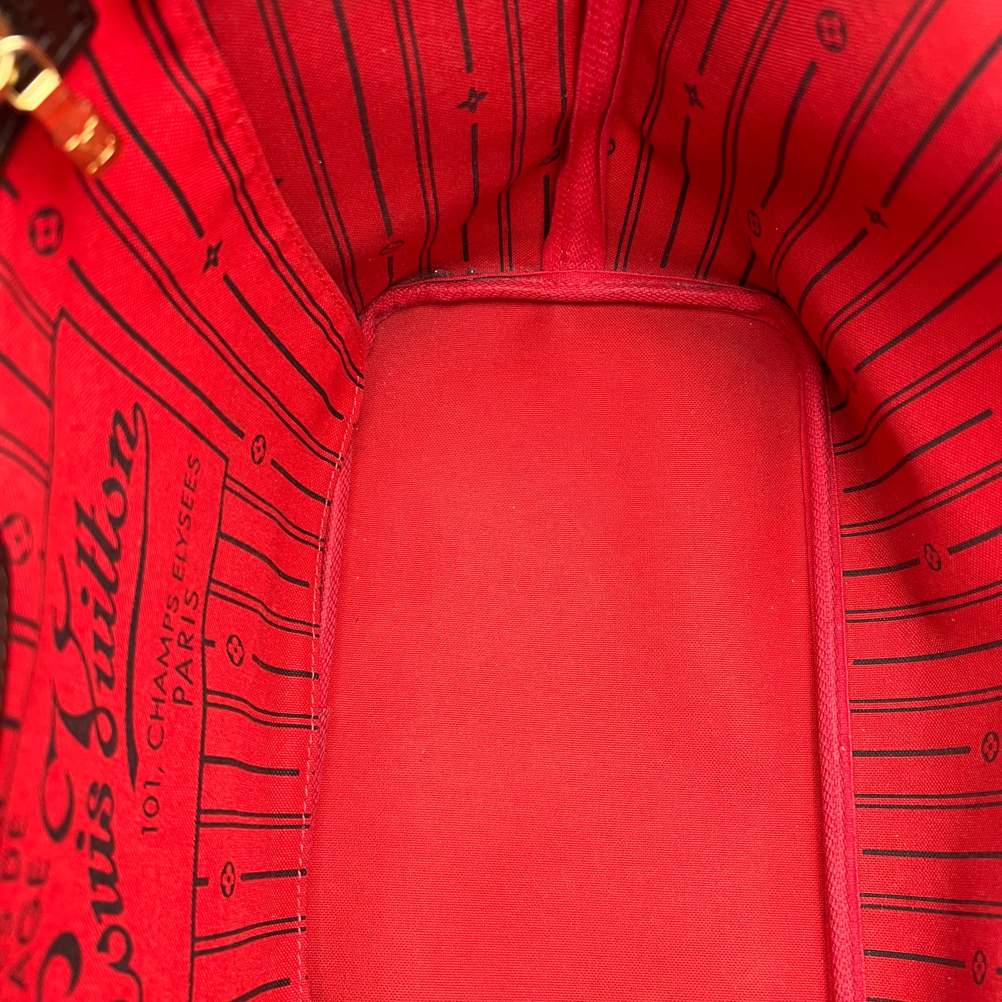 Neverfull Tote Bag Brown in Coated Canvas, Gold hardware