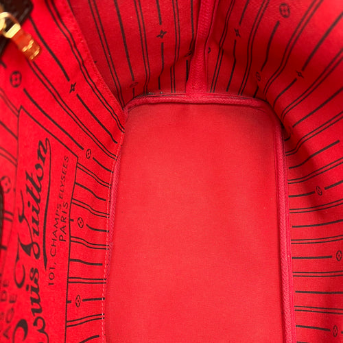 Neverfull Tote Bag Brown in Coated Canvas, Gold hardware