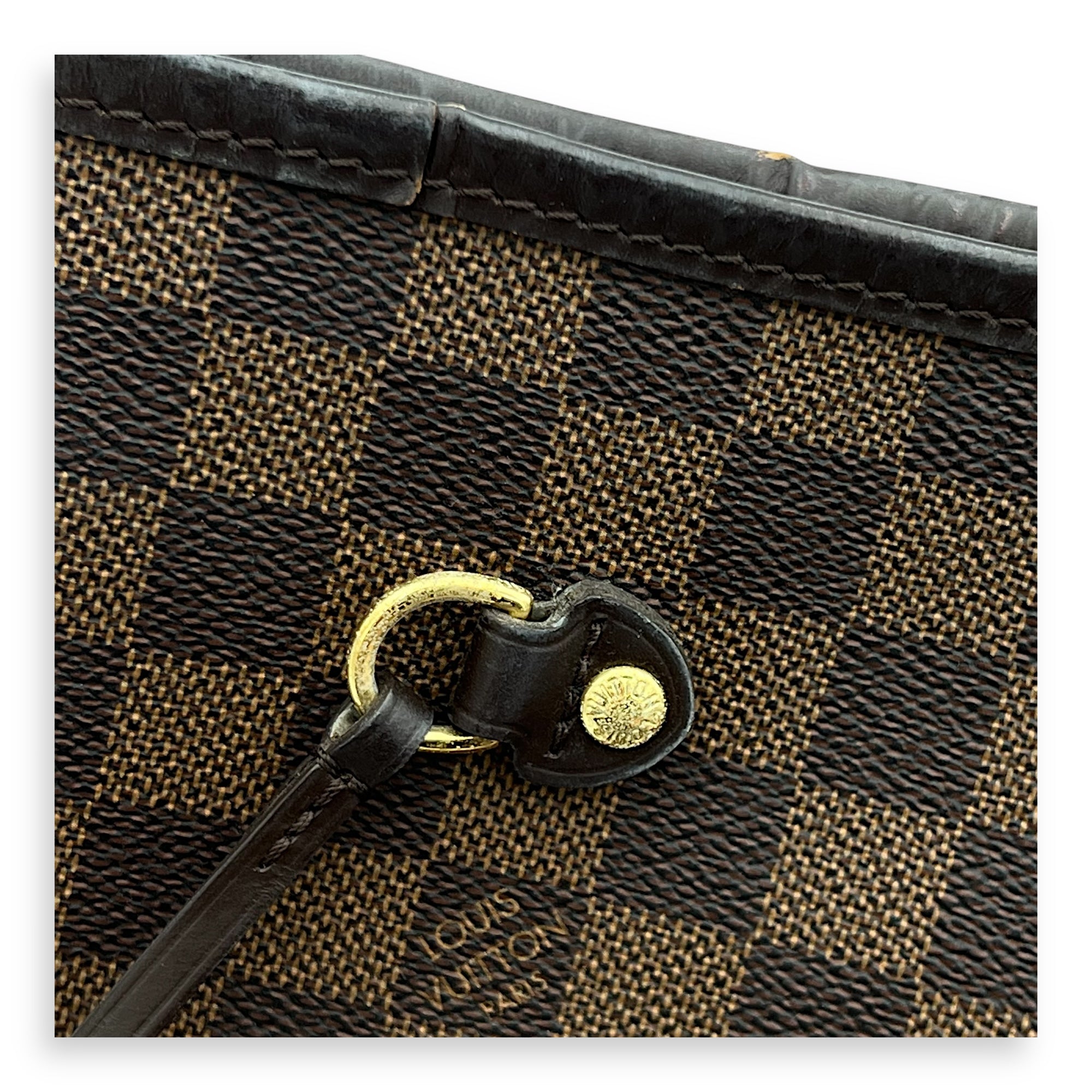 Neverfull Tote Bag Brown in Coated Canvas, Gold hardware