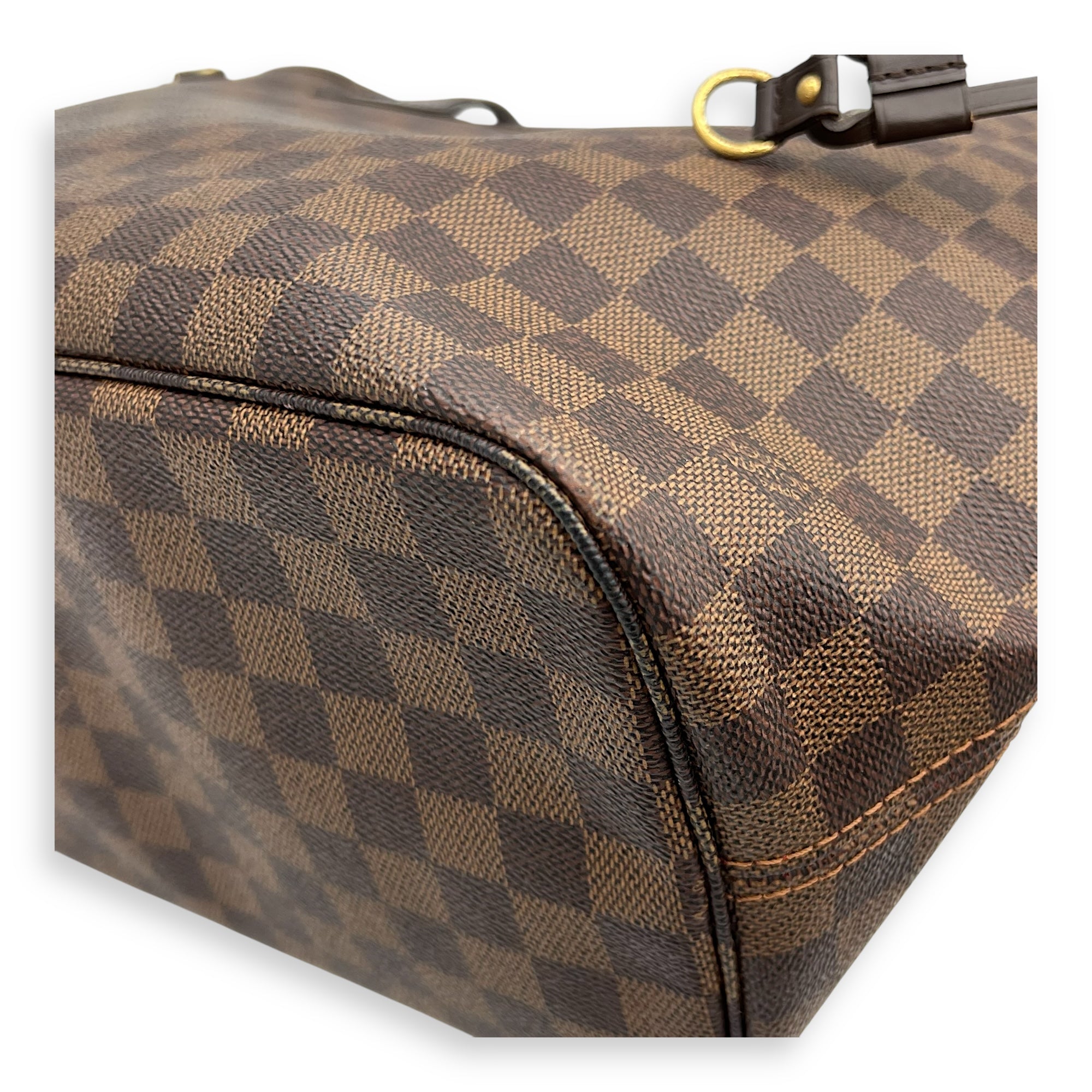 Neverfull Tote Bag Brown in Coated Canvas, Gold hardware