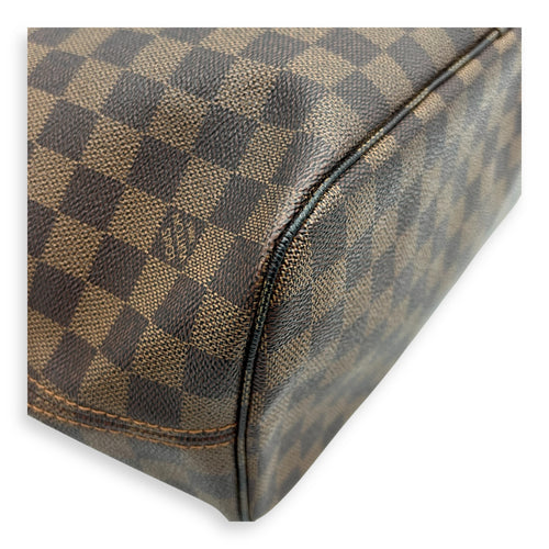 Neverfull Tote Bag Brown in Coated Canvas, Gold hardware