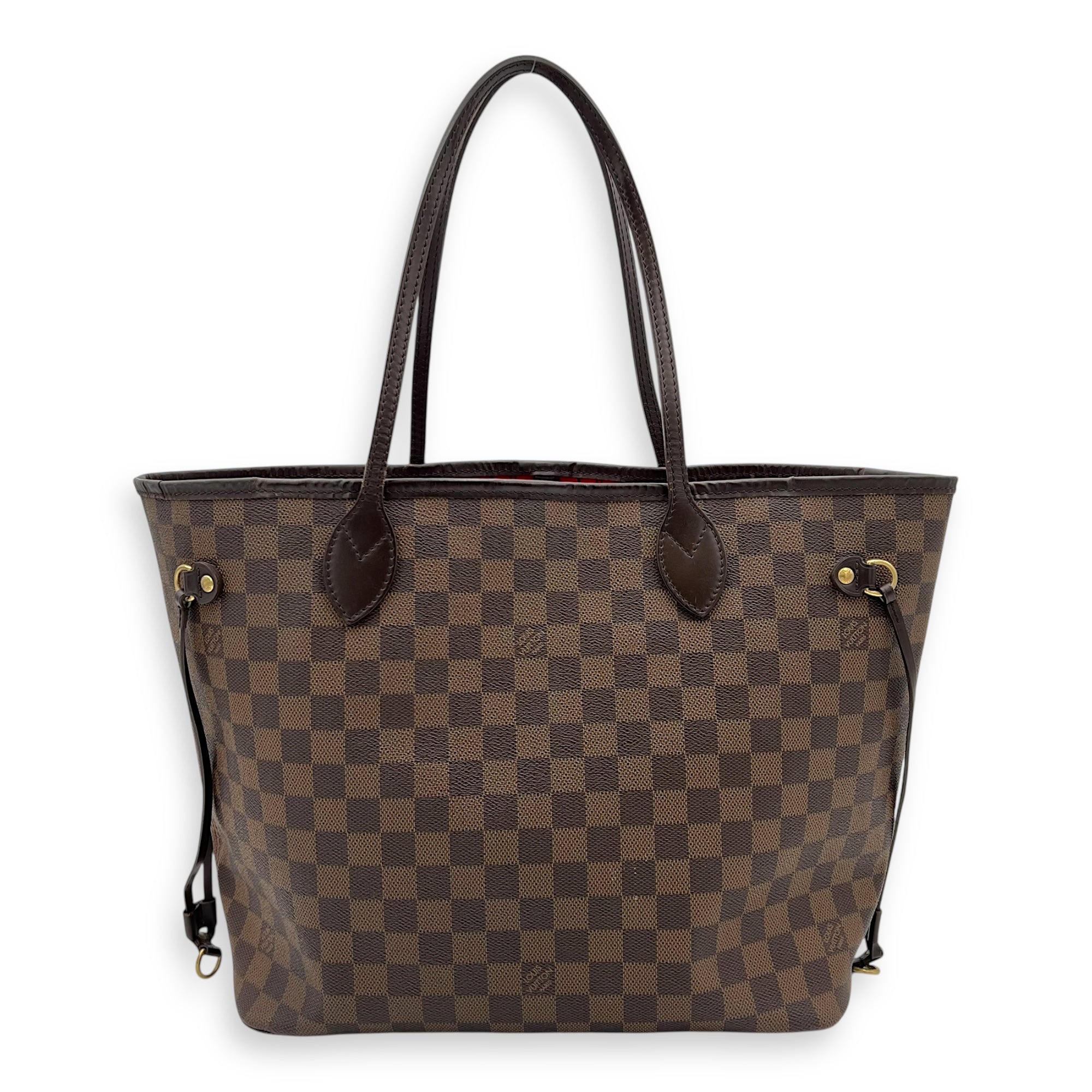 Neverfull Tote Bag Brown in Coated Canvas, Gold hardware