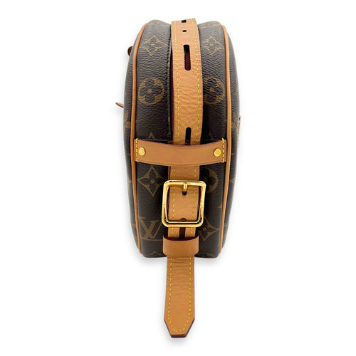 Boite a Chapeau Shoulder Bag Brown in Monogram Coated Canvas, Gold hardware