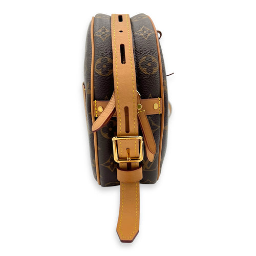 Boite a Chapeau Shoulder Bag Brown in Monogram Coated Canvas, Gold hardware