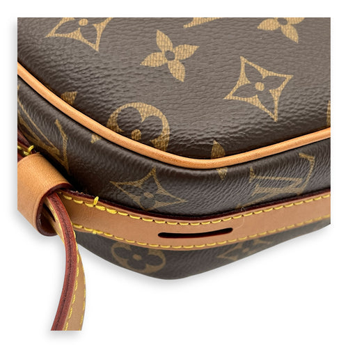 Boite a Chapeau Shoulder Bag Brown in Monogram Coated Canvas, Gold hardware