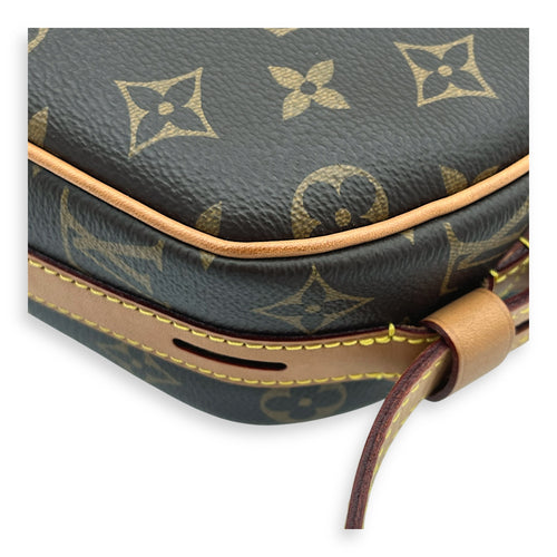 Boite a Chapeau Shoulder Bag Brown in Monogram Coated Canvas, Gold hardware