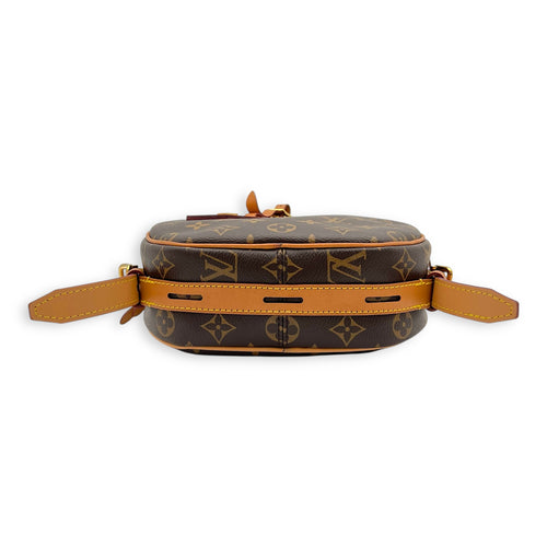 Boite a Chapeau Shoulder Bag Brown in Monogram Coated Canvas, Gold hardware