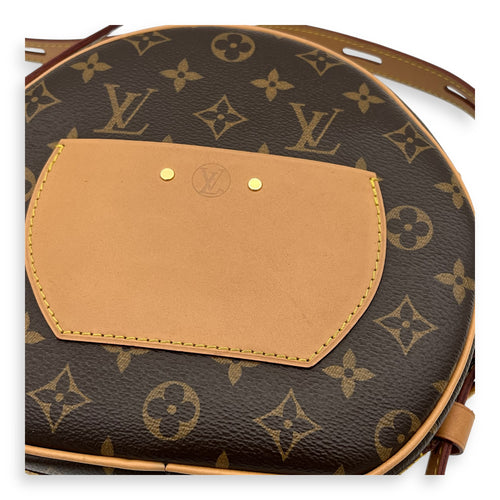 Boite a Chapeau Shoulder Bag Brown in Monogram Coated Canvas, Gold hardware