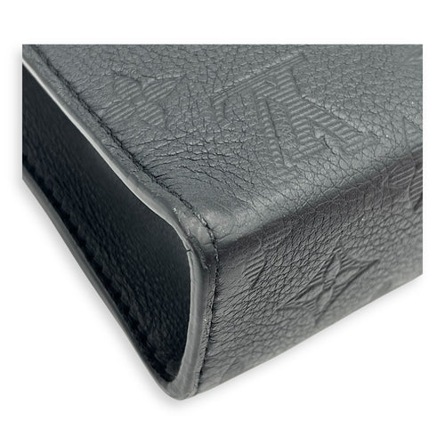 Gaston Wearable Wallet Shoulder Bag Black in Calfskin, Black hardware