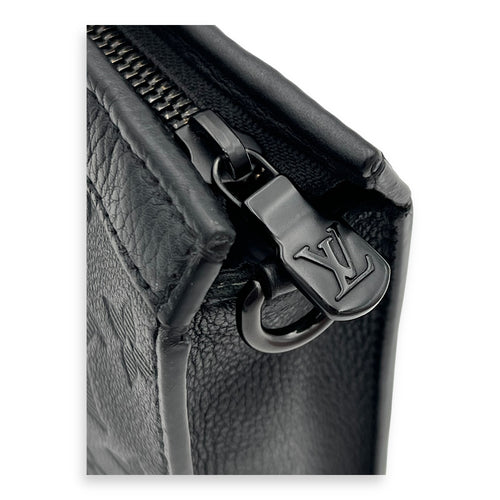 Gaston Wearable Wallet Shoulder Bag Black in Calfskin, Black hardware