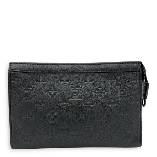 Gaston Wearable Wallet Shoulder Bag Black in Calfskin, Black hardware