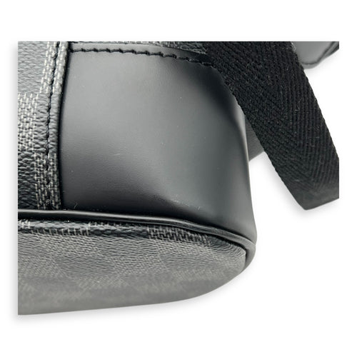 Christopher Backpack Black in Coated Canvas, Silver hardware