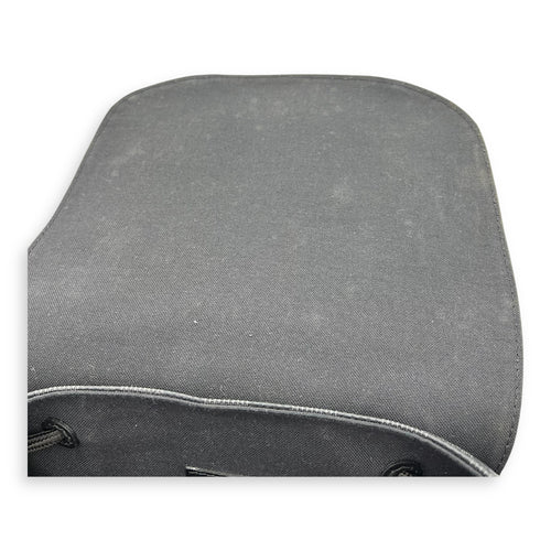 Christopher Backpack Black in Coated Canvas, Silver hardware